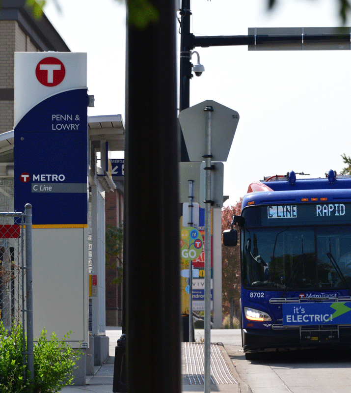 Photo of Bus Rapid Transit Station with Pulsing Rider-Notification Light